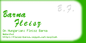 barna fleisz business card